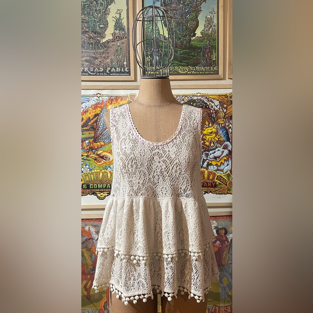 Free People crochet tank size large
